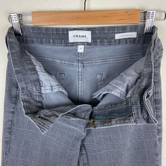 Frame Le Crop Mini Boot Jeans - Washed Gray Plaid - Picture 8 of 8